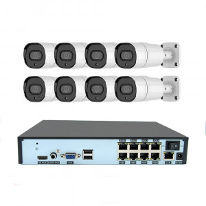 Комплект IP видеонаблюдения c РОЕ (регистратор, 4 внешние камеры 3Мп, блок питания 2А, мышь)